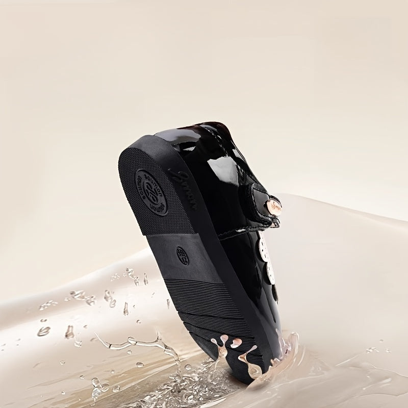 SMON Girls Princess Soft Sole Shoes White and Brown Adjustable Strap Casual Footwear