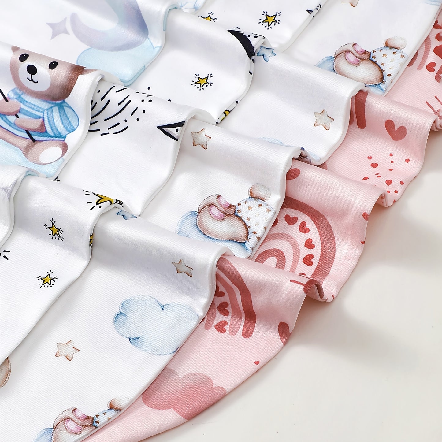 Mommbaby Newborn Thin Swaddle and Hat Cute Cartoon Design Comfortable Sleeping Bag