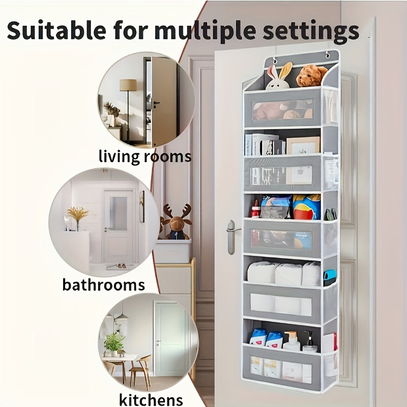 5-Tier Door Storage Rack, Foldable Wall-Mounted Storage Organizer with 5 Large Capacity Pockets |Space-Saving Design for Bedroom, Teenager's Room - Perfect for Toys, Shoes, Diapers Organizer|Clear Design| Space Efficient Stor