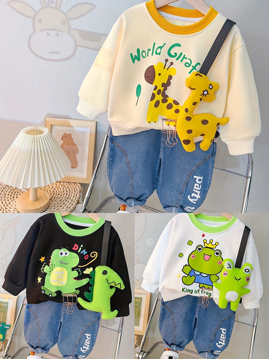 CozyKids 3 Piece Children's Set – Adorable Giraffe Frog Dinosaur Patterns