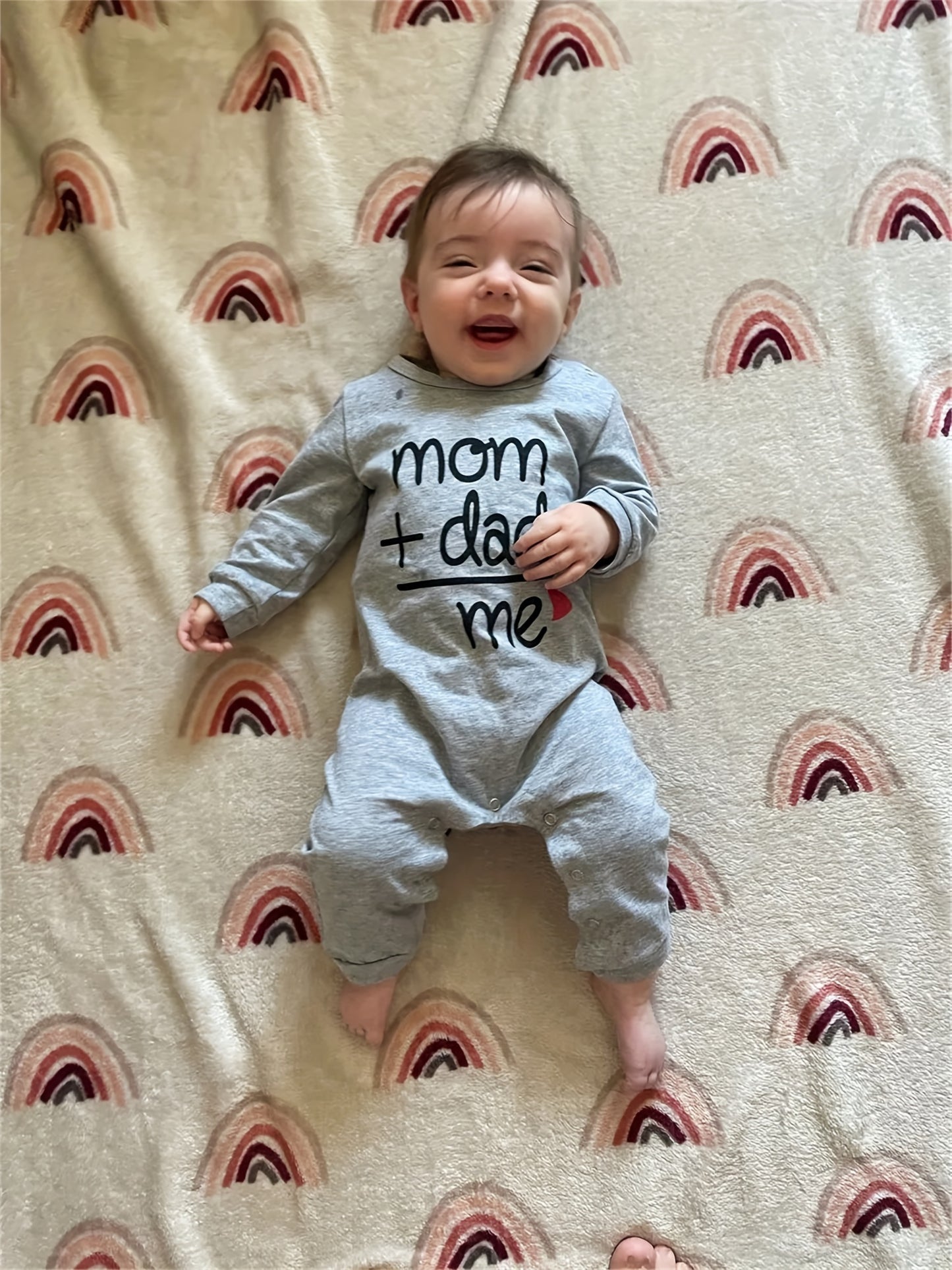 KuKitty Newborn Baby Boy Rompers Infant Girl Long Sleeve Letter Print Jumpsuit