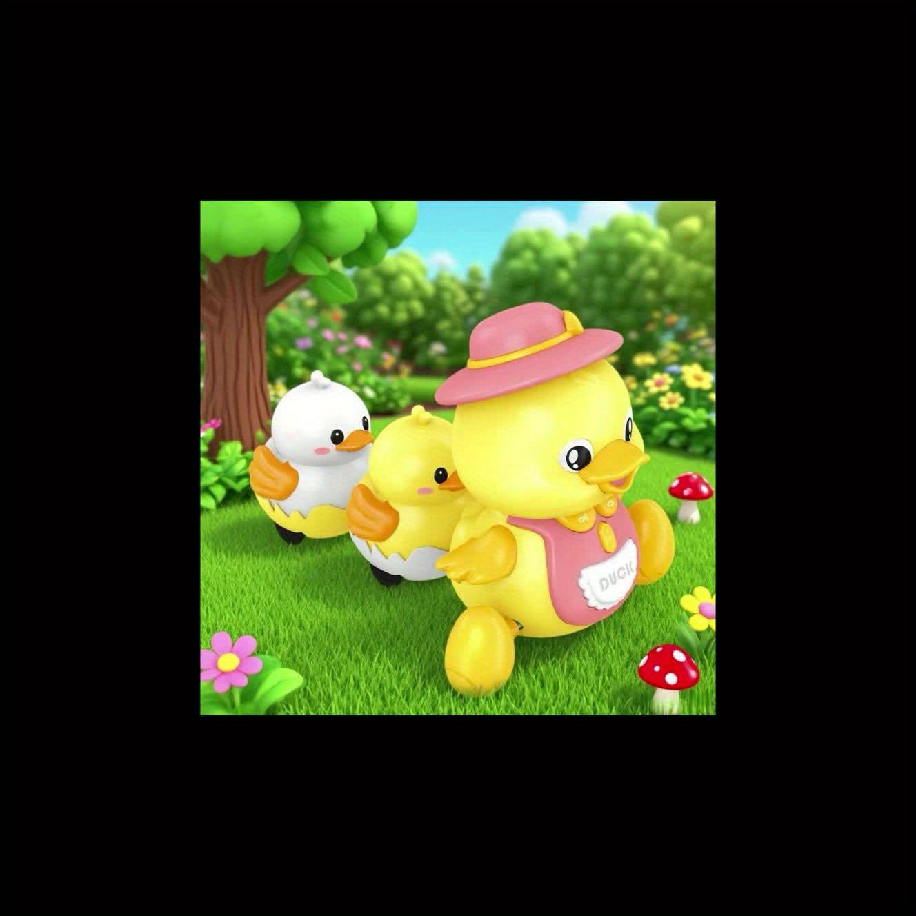 Music Duck Toy Set Glowing Crawling Moving Ducks Three Pack USB Charging Gift For Babies 6 Months Plus