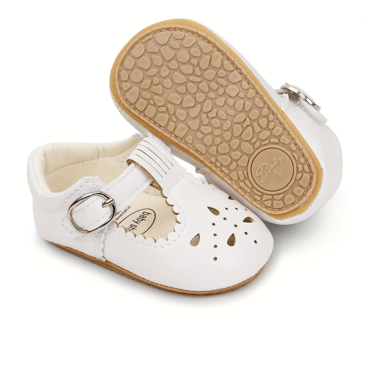 Cute Breathable Mary Jane Shoes For Baby Girls Lightweight Non Slip Soft Sole
