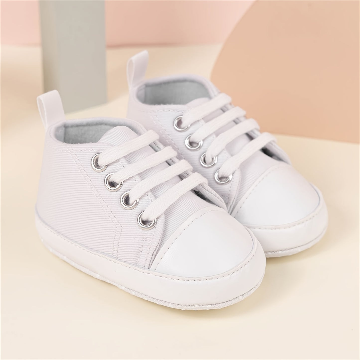 Unisex First Walking Shoes - Breathable Canvas High-Top Sneakers with Anti-Slip Soft Rubber Sole, Striped Design for, All-Season Casual Training Running Shoes, Shoes, Footwear, Cute Footwear, Durable Traction Footwear