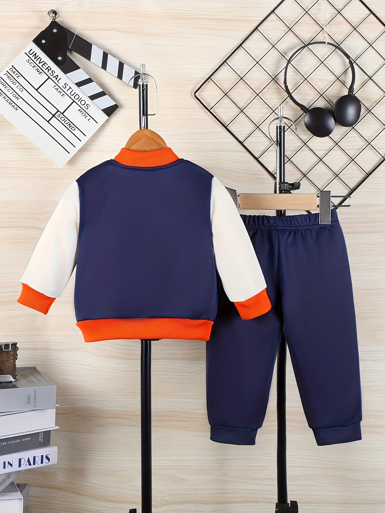 Directional Development Baby Boy Autumn Winter Baseball Uniform Two Piece Set