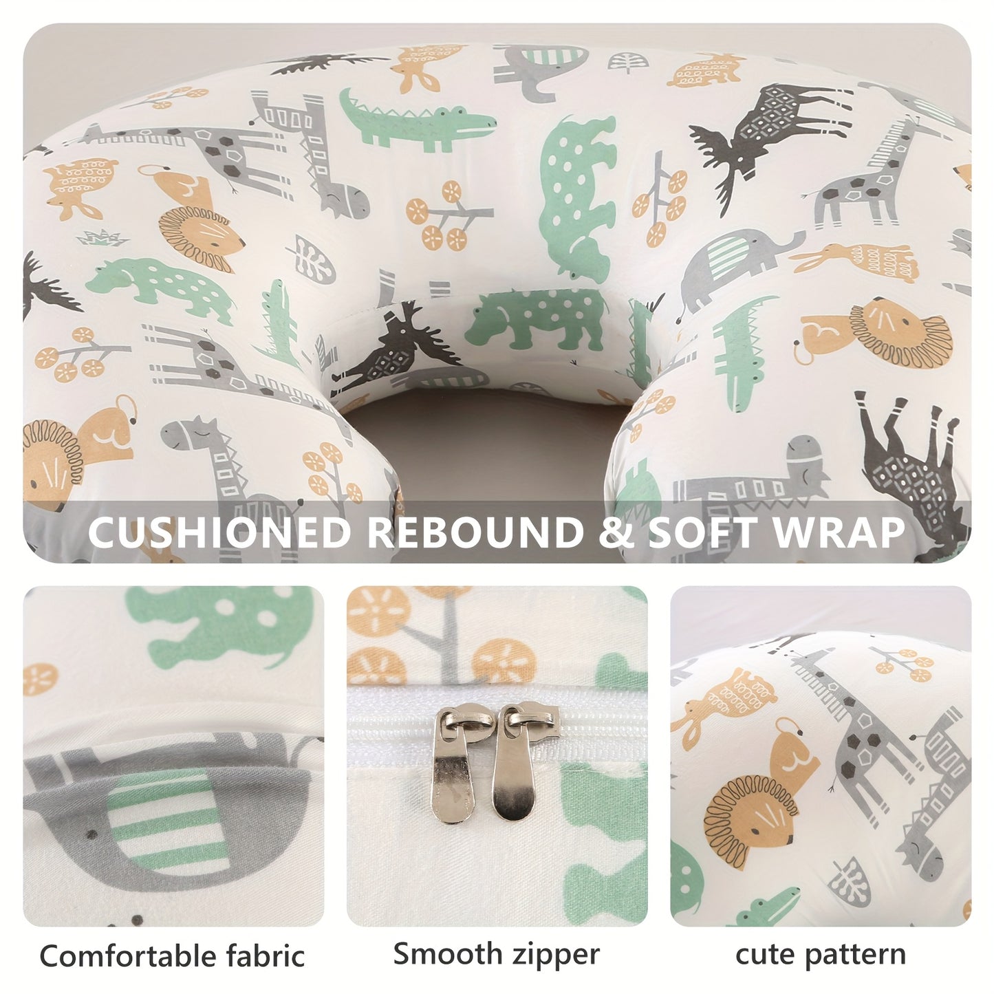 C Shaped Multifunctional Breastfeeding Pillow with Removable Pillowcase for Newborns