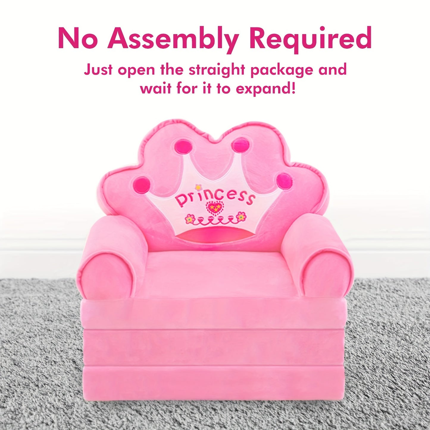 Foldable Multifunctional Pink Sofa With Pillow and Armrests for Teenagers and Game Rooms