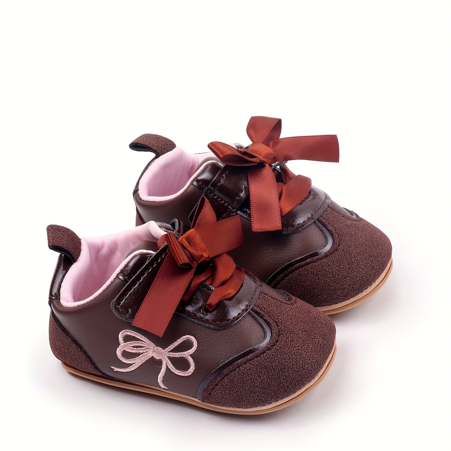 Baby Girl First Walker Sneakers - Soft Pink &, Non-Slip PVC Sole, Easy Slip-On Closure, Lightweight Toddler Shoes for Girls, for Everyday & Special Occasions, Toddler Sneakers, Stylish Infant Footwear, Comfortable Crib Shoes,