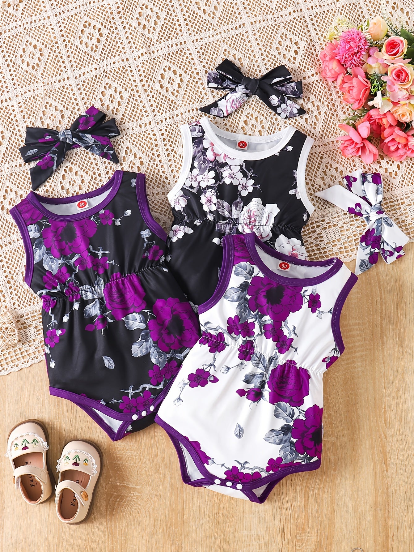 Girls Sleeveless Tank Top and Headband Set 0 to 18 Months