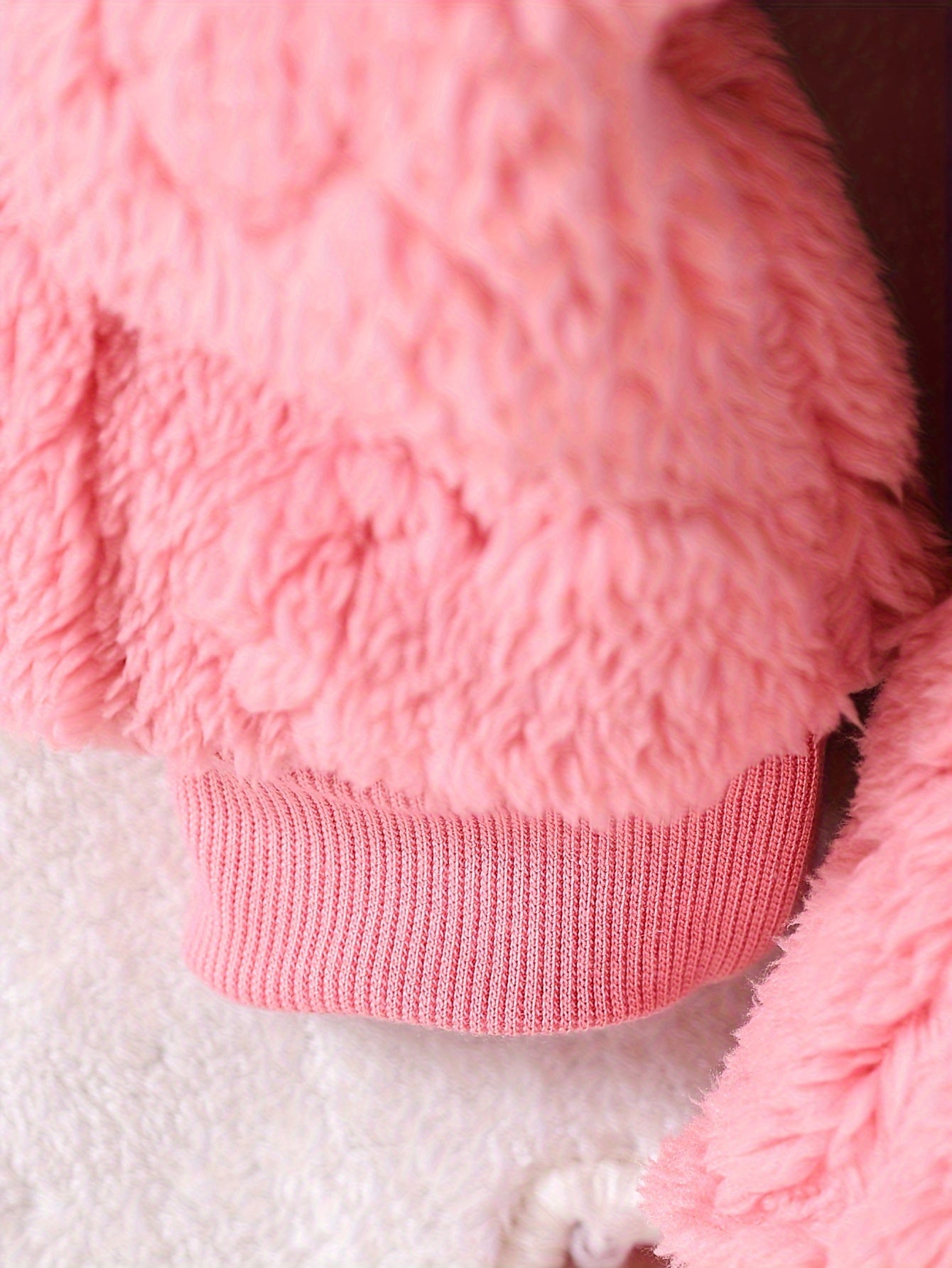 3pcs Girls And Babies Fashionable Plush Hooded Vest Top And Cuffed Trousers Set