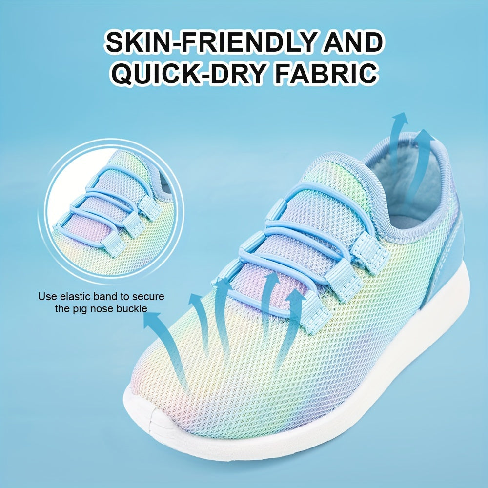 Kids' Slip-On Tennis Sneakers with Closure - Breathable Fabric Low-Top Sneakers for Toddler & Children, Pastel Color Options, TPR/Rubber Sole & EVA Cushioning for Walking, Running, Gym & Casual Play, Kid Shoes, Fun Pattern De
