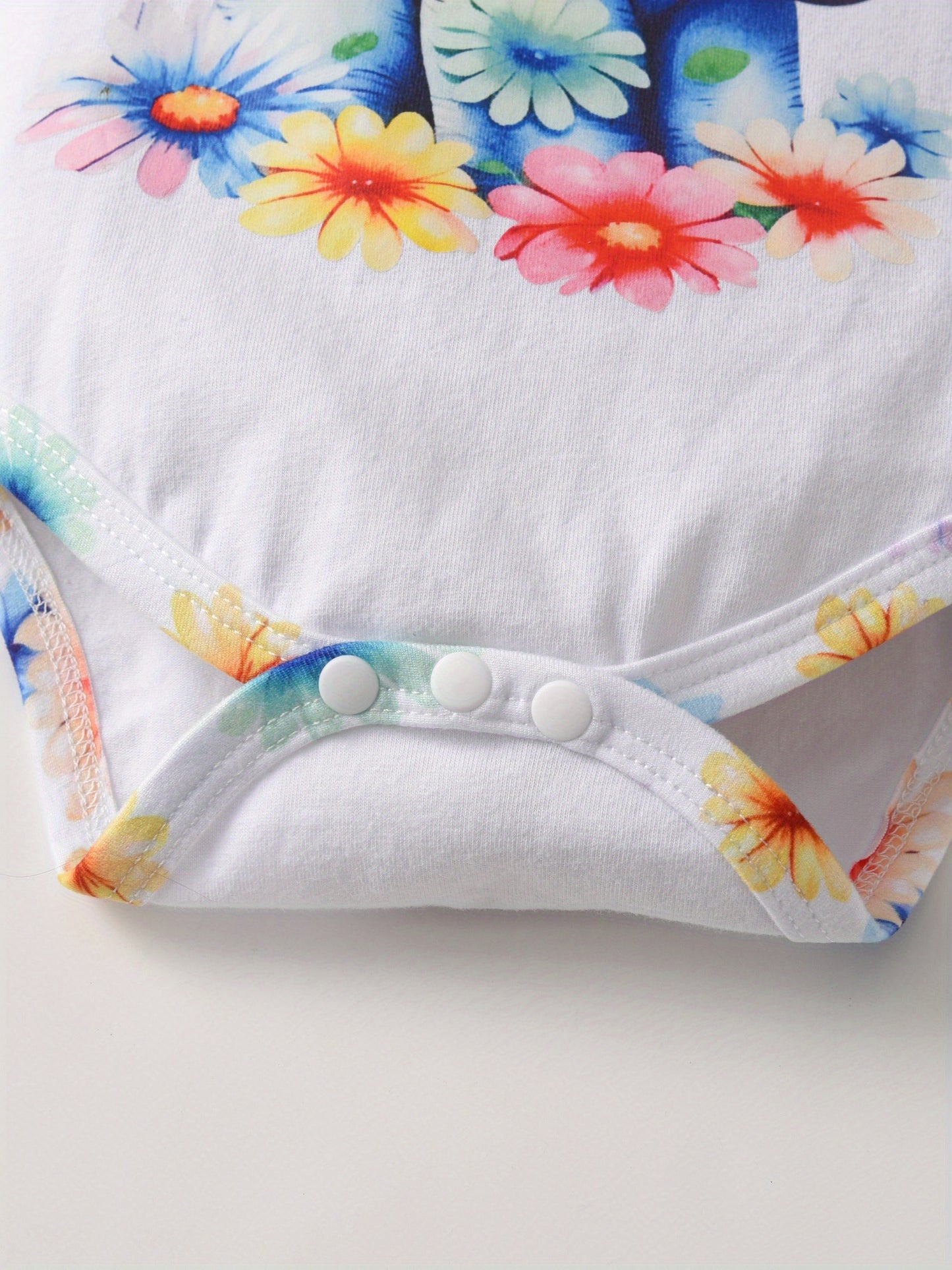 Summer Baby Girl Elephant Print Clothes Set Short Sleeve Romper+Short Pants+Bow Headband Newborn Infant Outfit