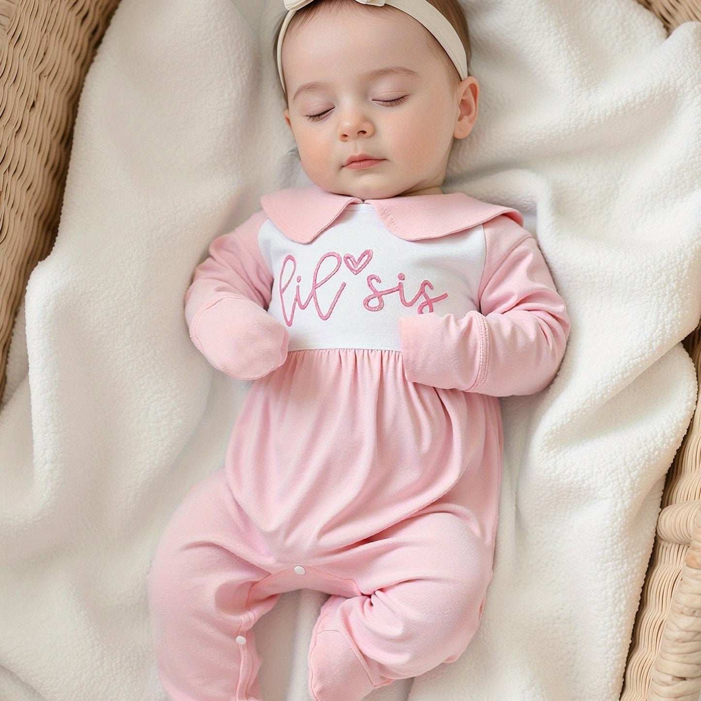 Newborn Baby Girl Cozy Long Sleeve Romper Ruffled Collar