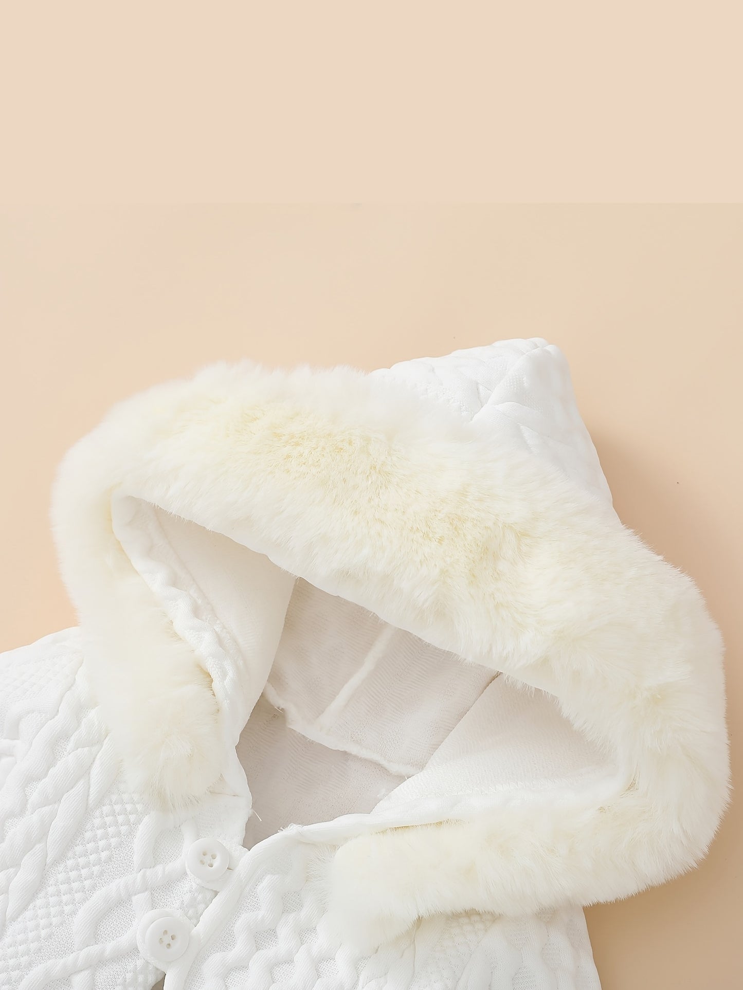 MinKidFashion Cozy Girls' Hooded Long Sleeve Romper and Pants Set - Cable Knit Pattern, Polyester/Spandex Blend, Machine Washable for Fall/Winter, Perfect for Outdoor