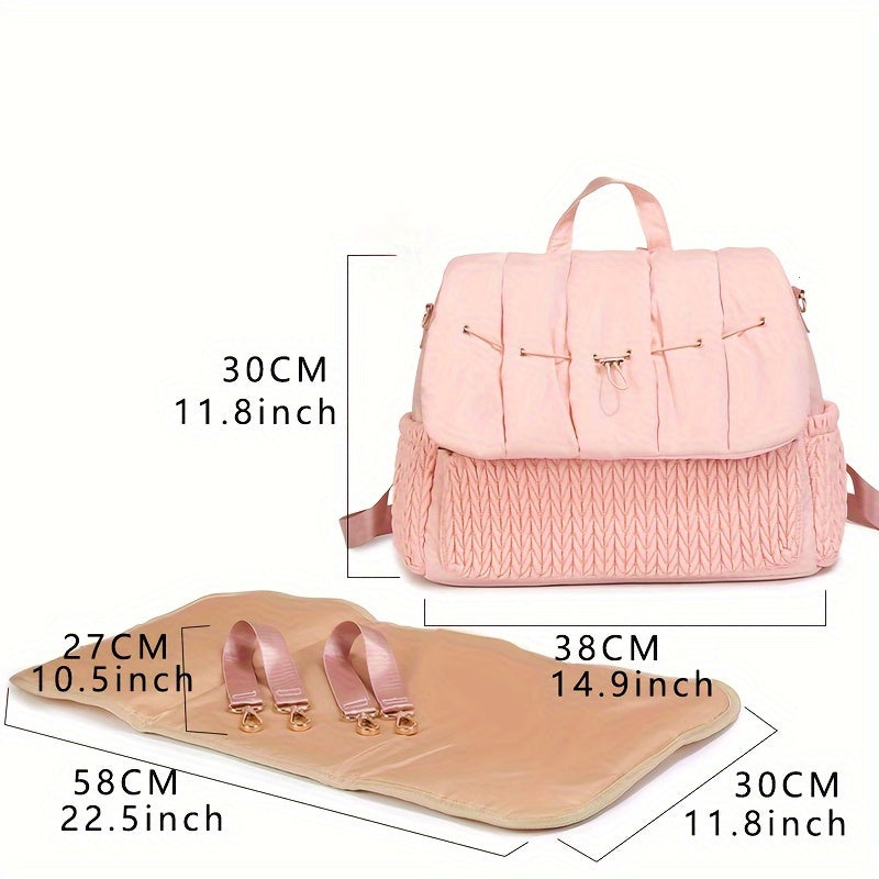 Mommy Backpack, Trendy Travel Backpack With Changing Pad, Stroller Straps, Stroller Hanging Bag