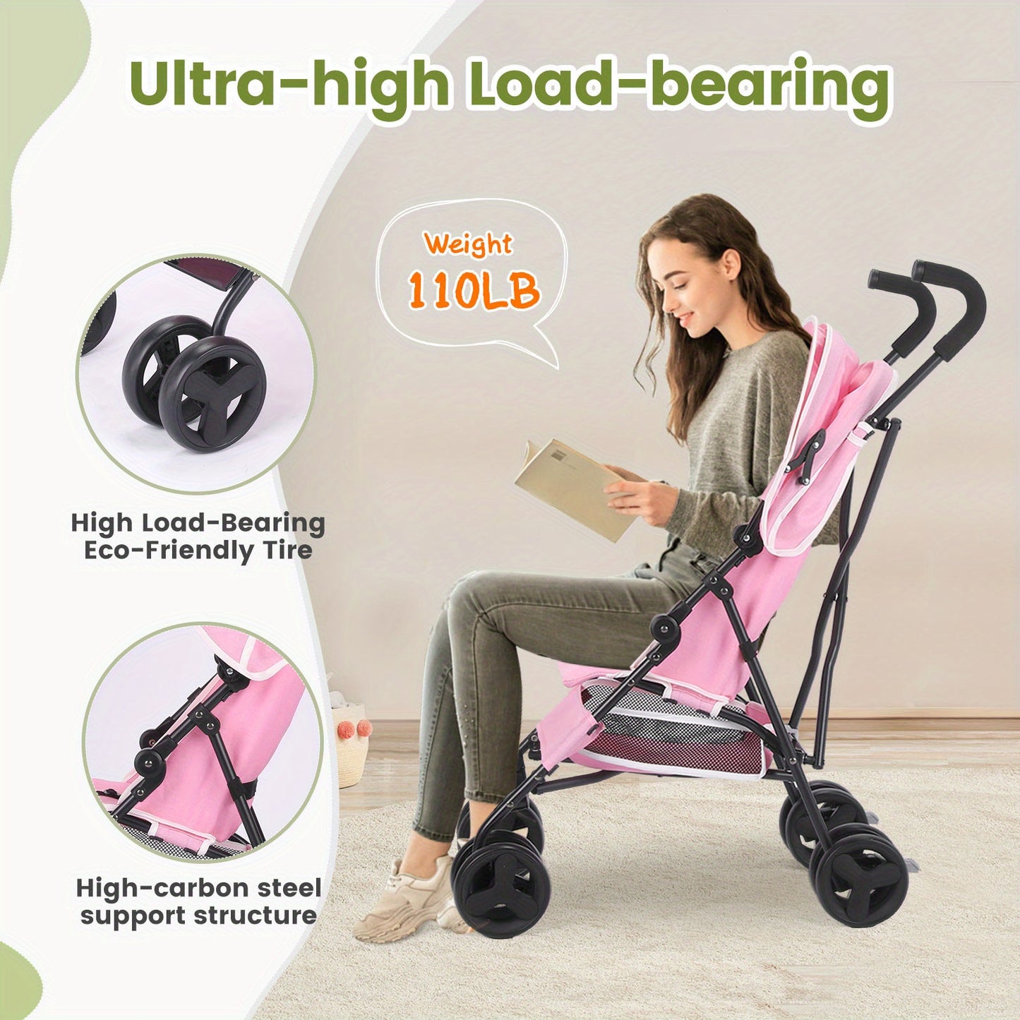 BabyJoy Alloy Steel Stroller – Lightweight Foldable Design for Outdoor Walks
