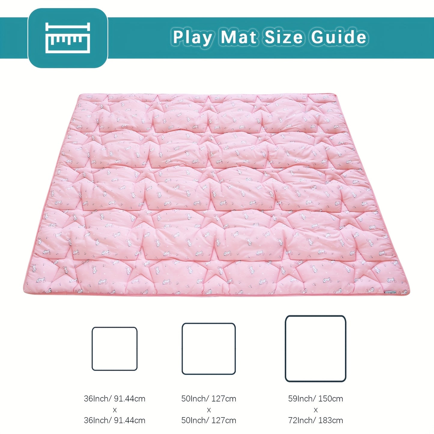 Foldable 50 X 50 Inch Baby Play Cover Portable Activity Mat Perfect For Playpen Use