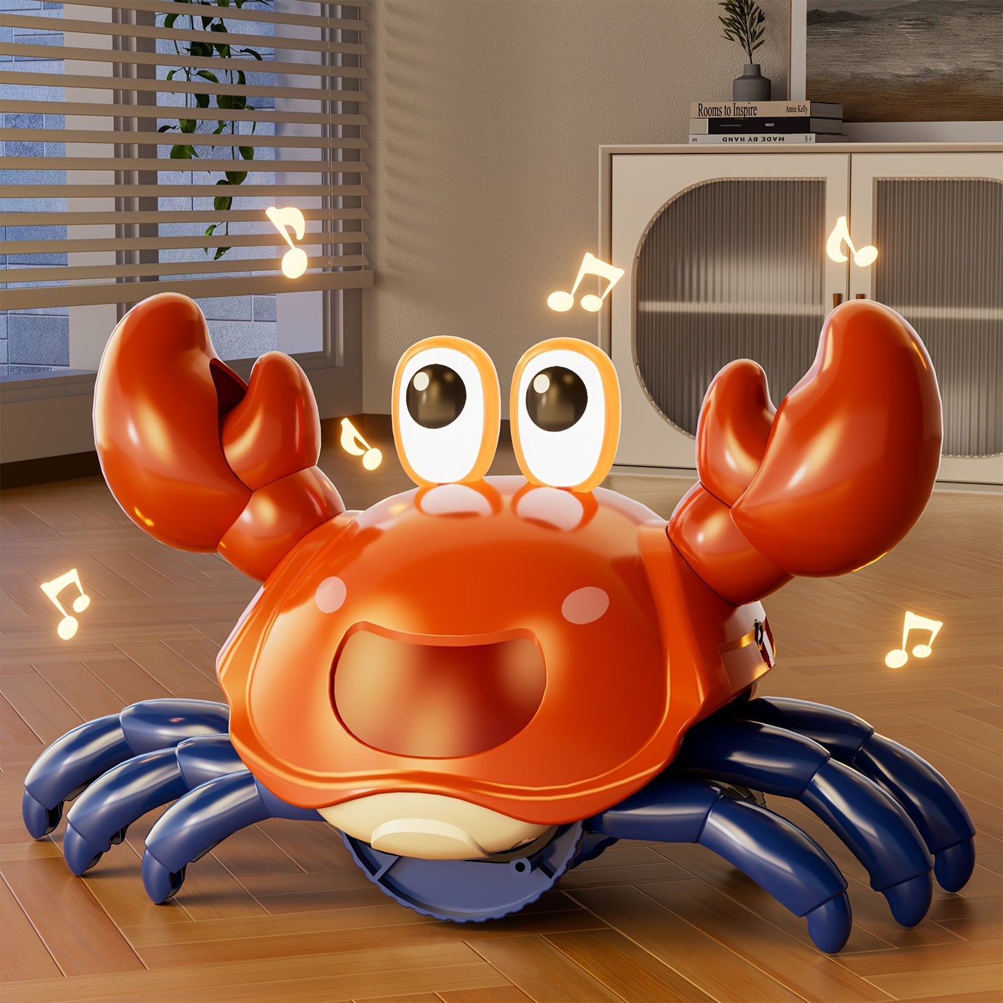 Dancing Crab Toy Music And Lights Interactive USB Rechargeable Crawling Crab Kids Gift