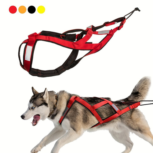 Adjustable Dog Snowboard Harness For Large Dogs, Reflective Dog Chest Strap With Snowmobile Attachment, Durable Dog Walking Belt For Winter Adventures - For Large Breed Dogs - Winter Season -  For Snowboarding, Snowmobiling &