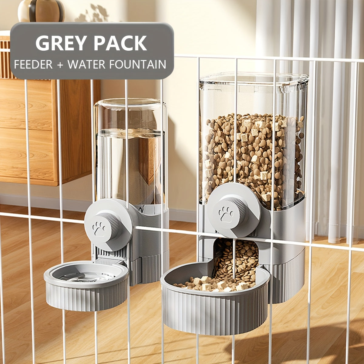 Automatic Hanging Pet Water and Food Dispenser for Cats Dogs and Rabbits Easy Installation