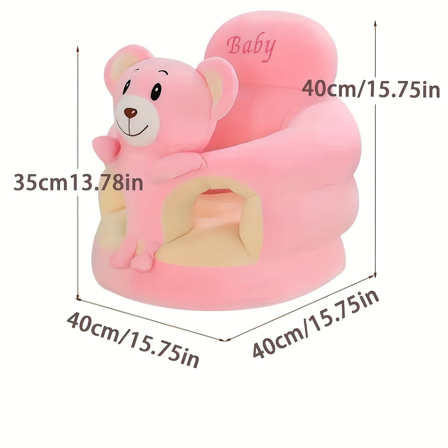 Soft Plush Elephant-Shaped Youngsters' Learning Chair with Backrest - Gray, Red, Yellow Options, Safe & Comfortable Youngsters Support Seat for Sit And Stand Practice, Perfect for Youngsters, Youngsters Chair