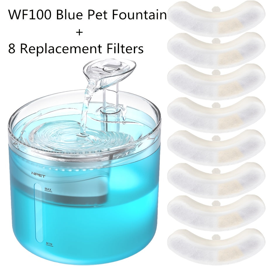 NPET 54oz Automatic Cat Fountain Ultra Silent Water Dispenser with LED Lights