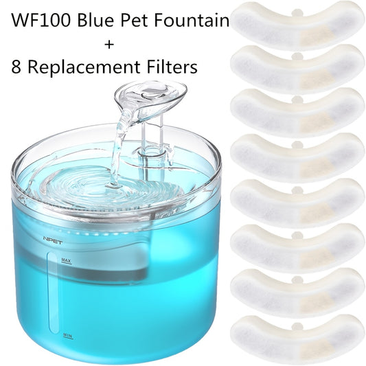 NPET 54oz Automatic Cat Fountain Ultra Silent Water Dispenser with LED Lights