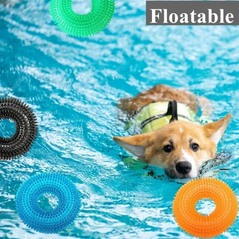 Pack of 4 Non-toxic Rubber Dog Cat Squeaky Chew Toys for All Breeds and Fetch Fun