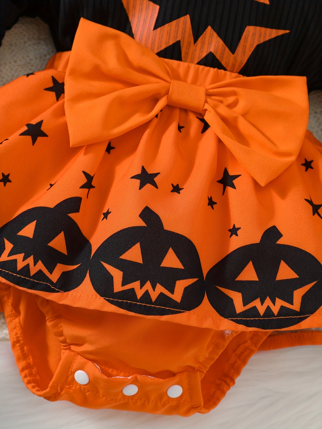 Halloween Baby Girl 3 Piece Bow Tie Dress And Pantyhose