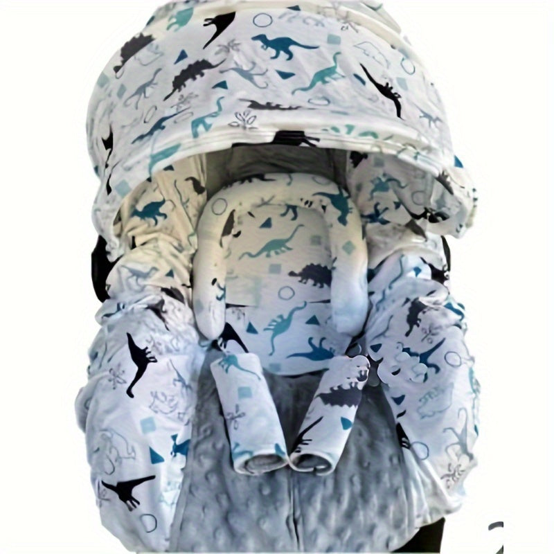 9 Piece Soft Breathable Cartoon Car Seat Cover Set with Multi-Purpose Accessories