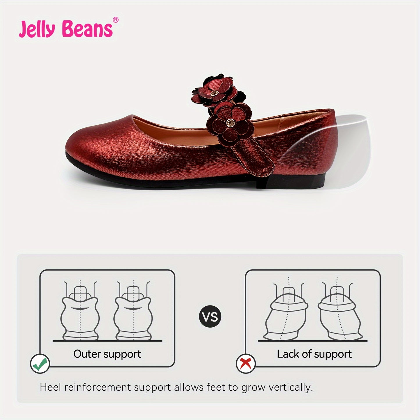 Fashionable Elegant Flower Mary Jane Girls Shoes for Spring and Autumn Casual Wear