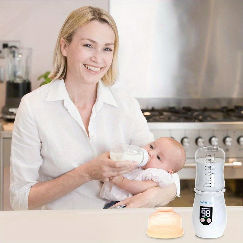 CuddleyBaby Portable Cordless Baby Bottle Warmer with 8 Adapters and 5 Temperature Settings