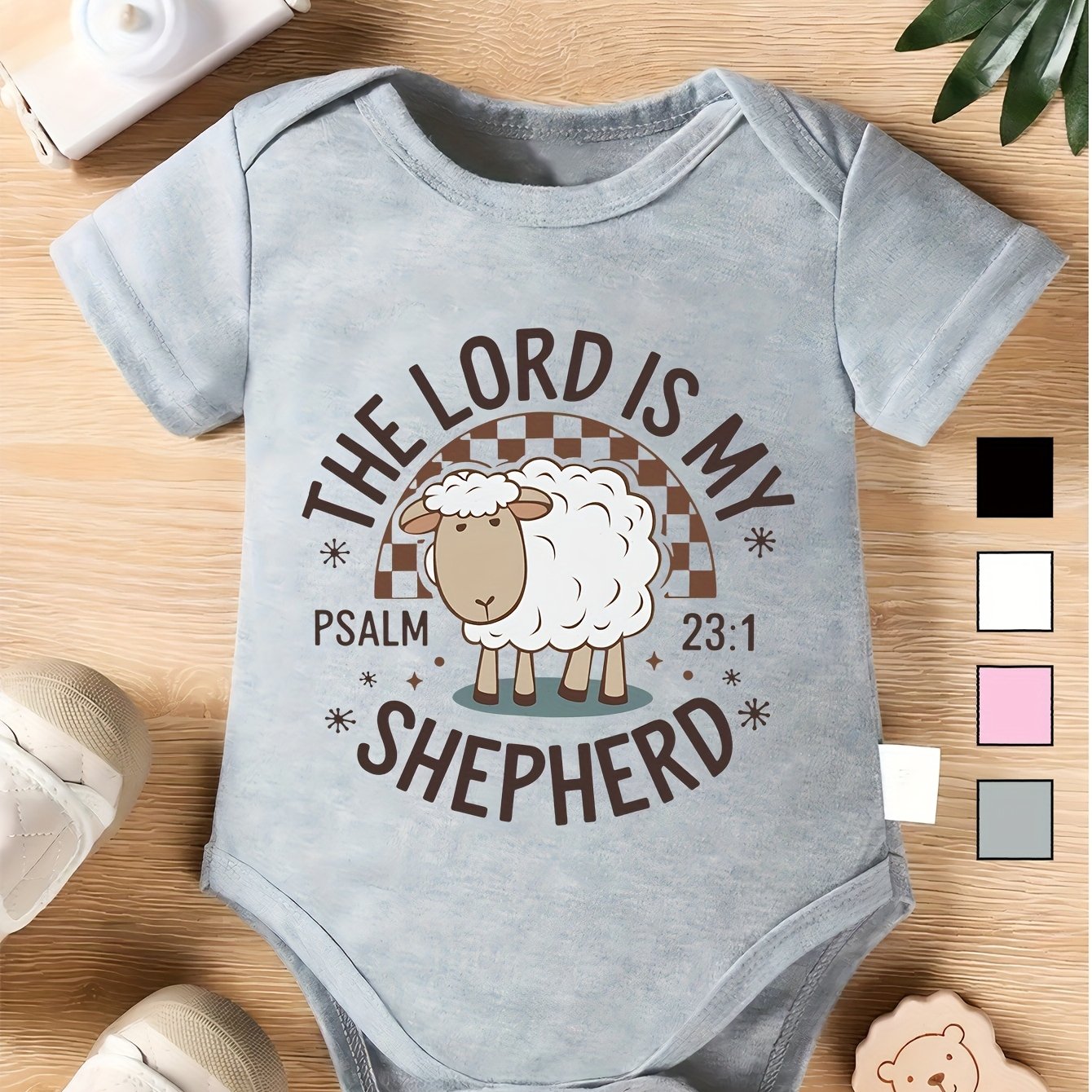 The Lord Is My Shepherd Cute Comfy Girl Onesie for Spring Summer 0-12 Months