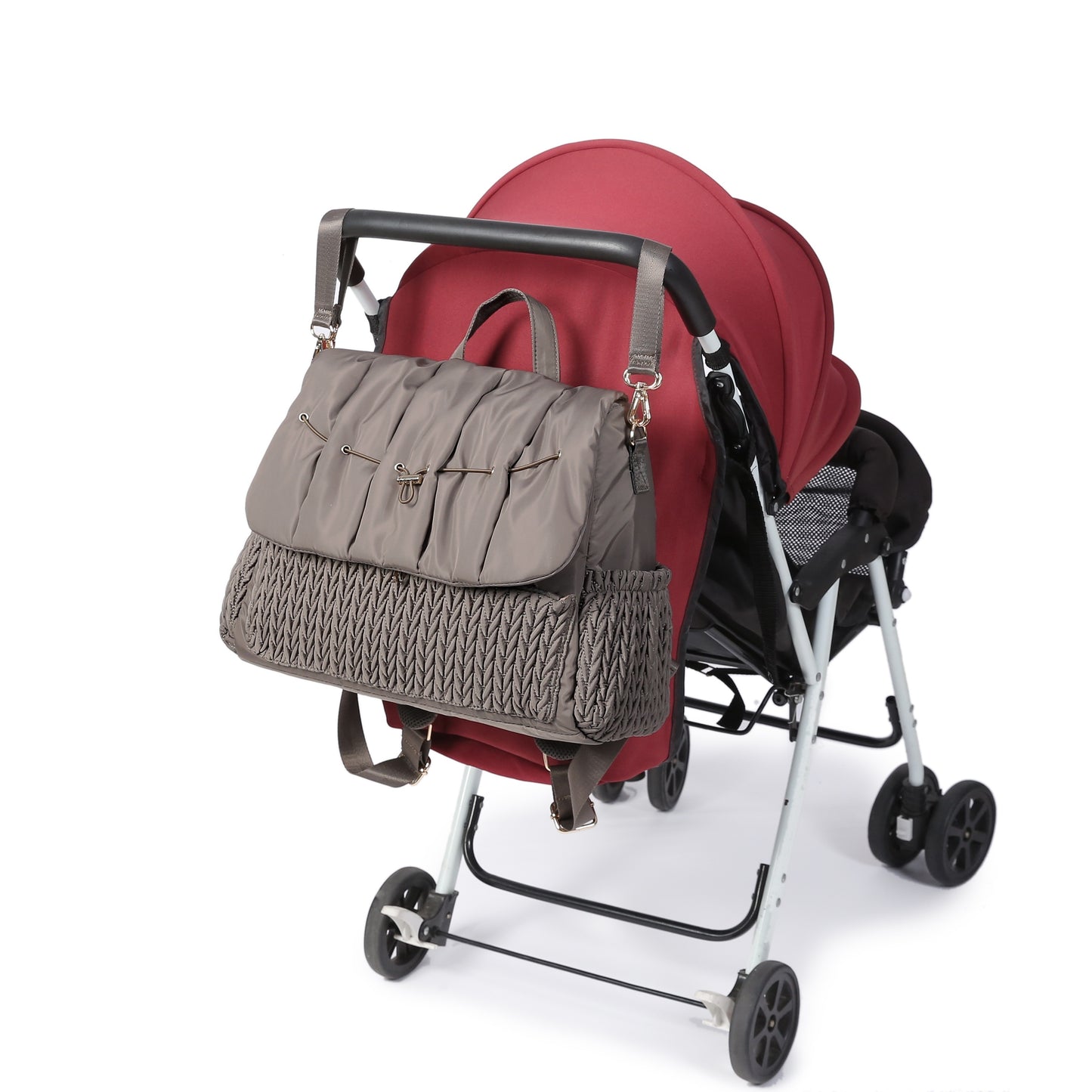 Mommy Backpack, Trendy Travel Backpack With Changing Pad, Stroller Straps, Stroller Hanging Bag