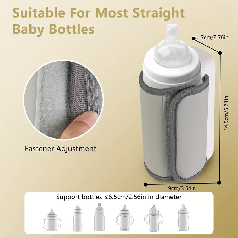 2pcs Portable Travel Bottle Warmer with Fast Heating and Battery Powered Display