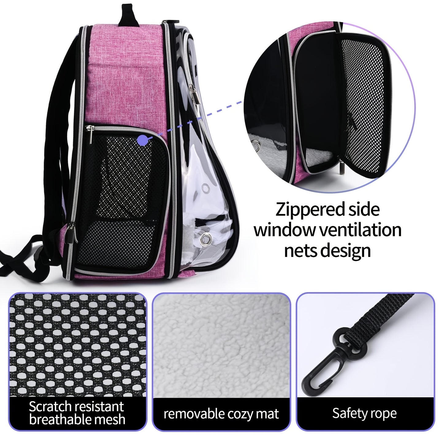 Airline Approved Pet Backpack Carrier Bubble Front Mesh