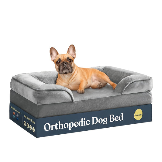 Orthopedic Dog Bed Sofa Ultra Comfortable Memory Foam for Medium Dogs with Washable Cover
