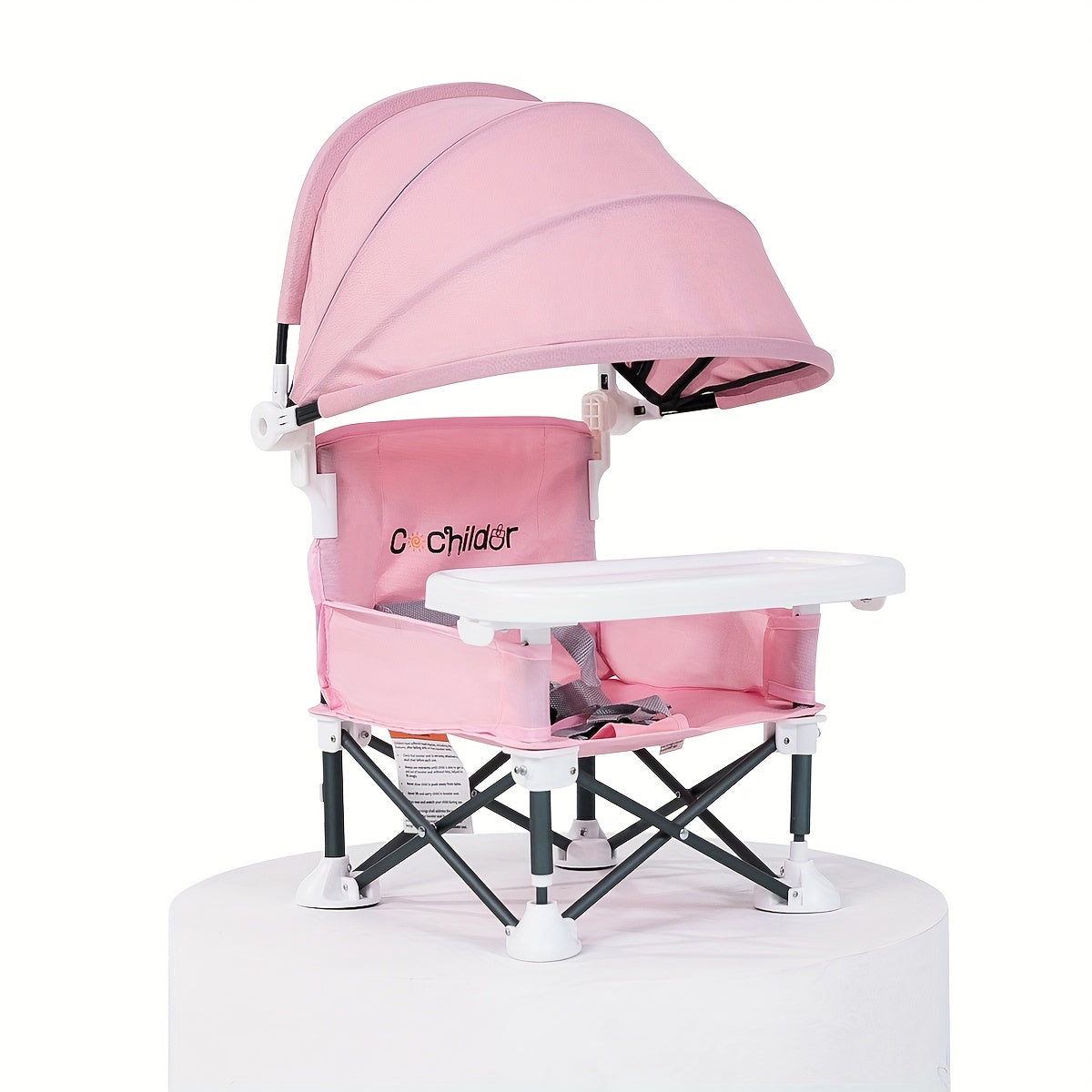 Portable High Chair for Toddlers with Adjustable Height and Detachable Tray in Multiple Colors