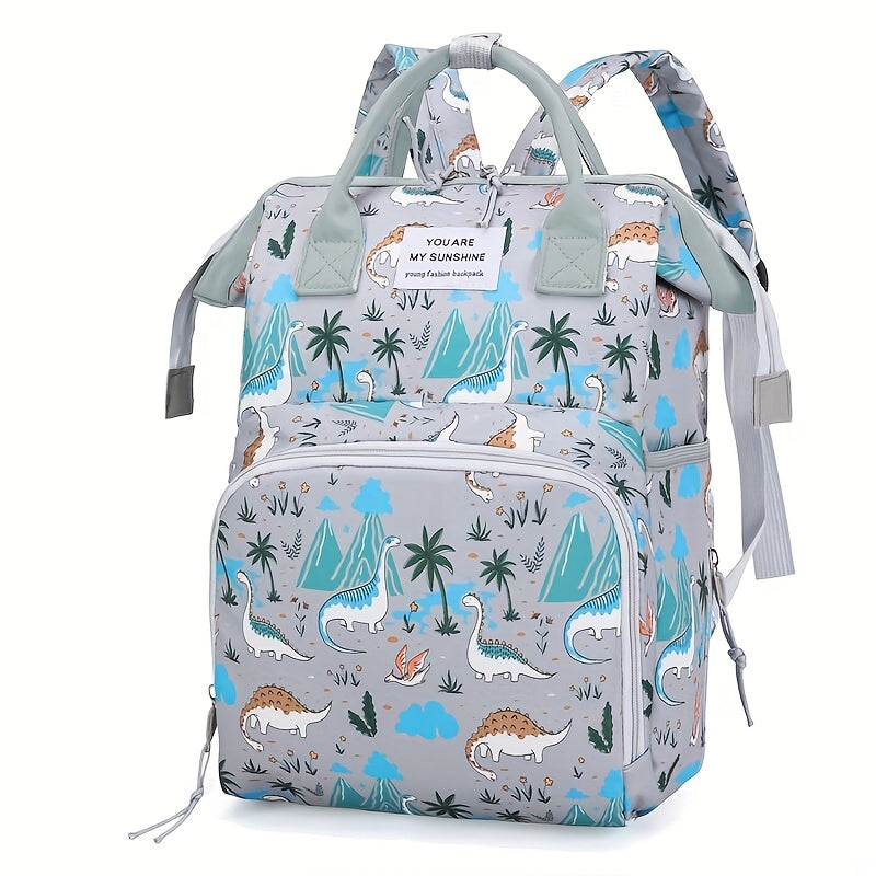 Chic Pink or Gray Diaper Backpack - Spacious & Lightweight Parent Bag with Practical Pockets, Durable Oxford Fabric
