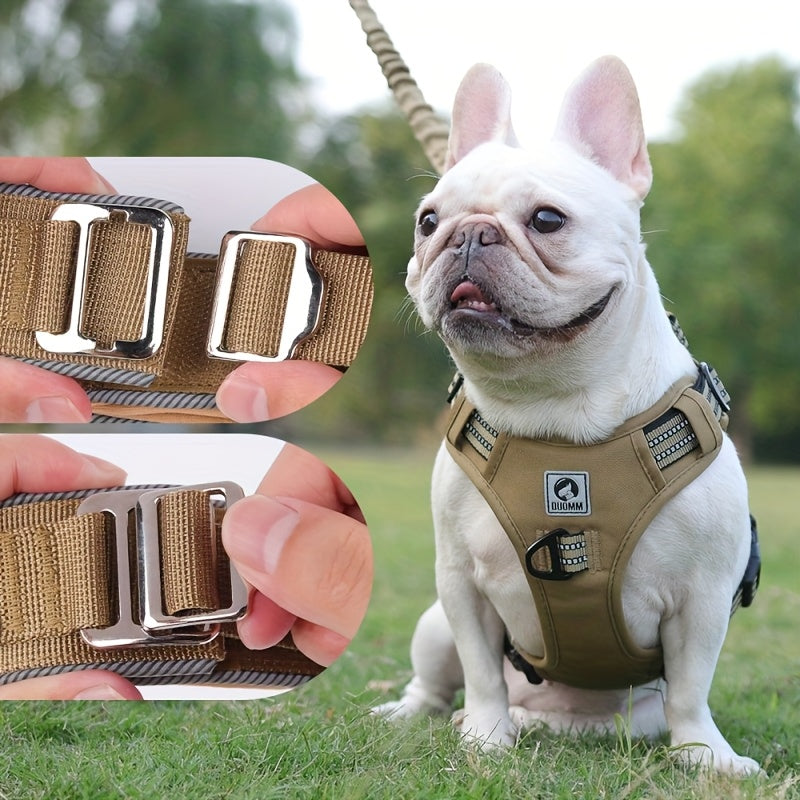 Vest-Style Tactical Dog Harness for Small to Medium Dogs in 6 Colors and Leash Compatible