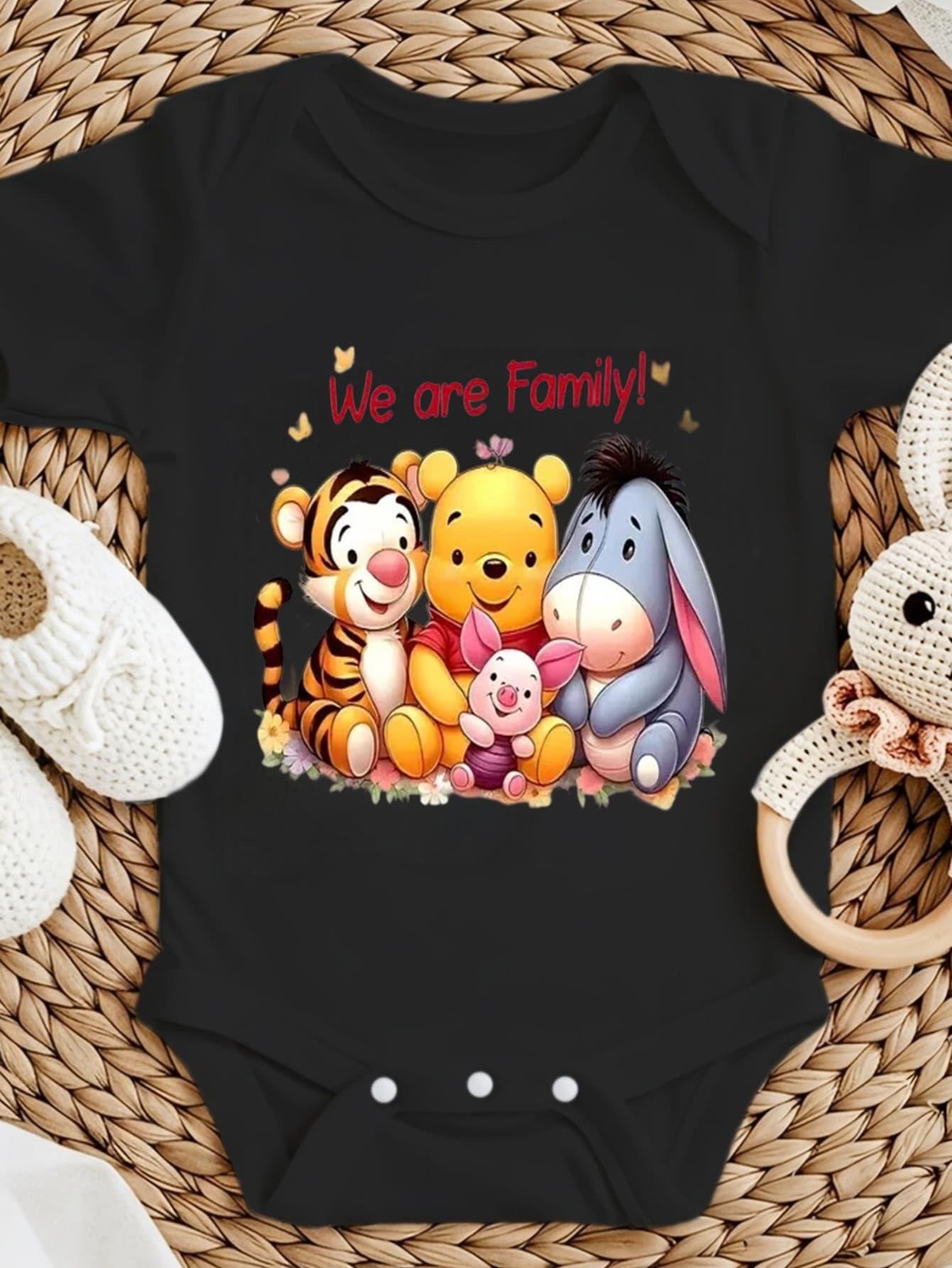 Disney Winnie the Pooh Tigger Piglet Eeyore Baby Bodysuit Summer Romper 100 Percent Cotton