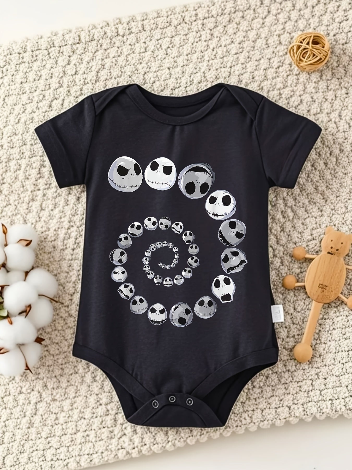 Disney The Nightmare Before Christmas Jack Baby Crawl Clothes 100 Percent Cotton 0-12 Months