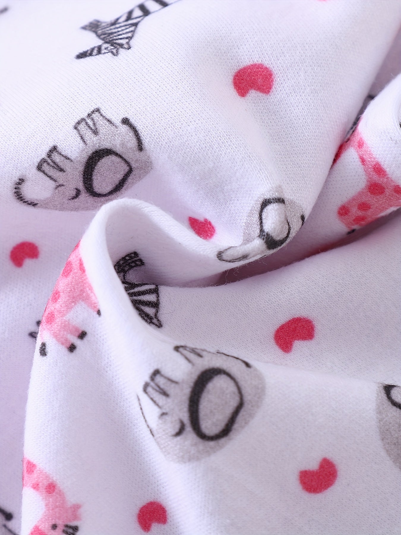 4pcs Set Children's Triangle Romper Baby Summer Fashion Short Sleeve Onesie 0.0-9.84ft Cute Giraffe Zebra Pattern Casual Bodysuit + Hat + Gloves + Socks, Newborn Gift Set, Perfect for Outdoor