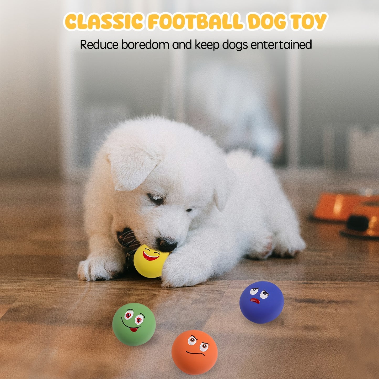 SCHITEC Interactive Squeaky Dog Toys 6 Pack Vibrant Latex Rubber Balls for Small Dogs