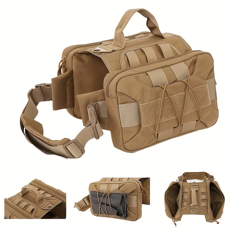 Dog Backpack Dog Harness Tactical Vest for Large Dogs Outdoor Training Suit Combat Suit Set Camping Hunting and Rescue Equipment Medium-Large Dogs