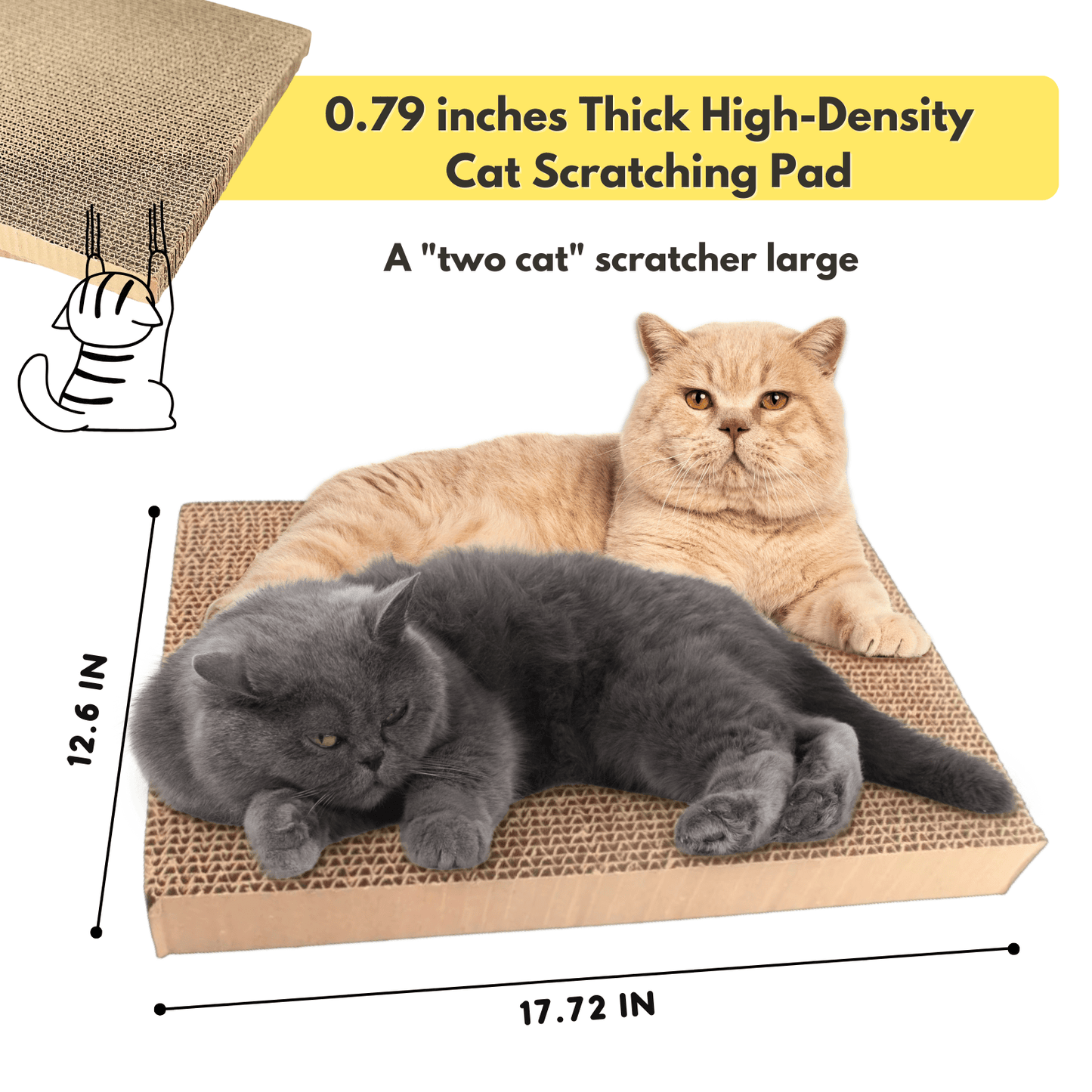 Cardboard Cat House with Scratch Pad Premium Quality Indoor Playhouse for Cats