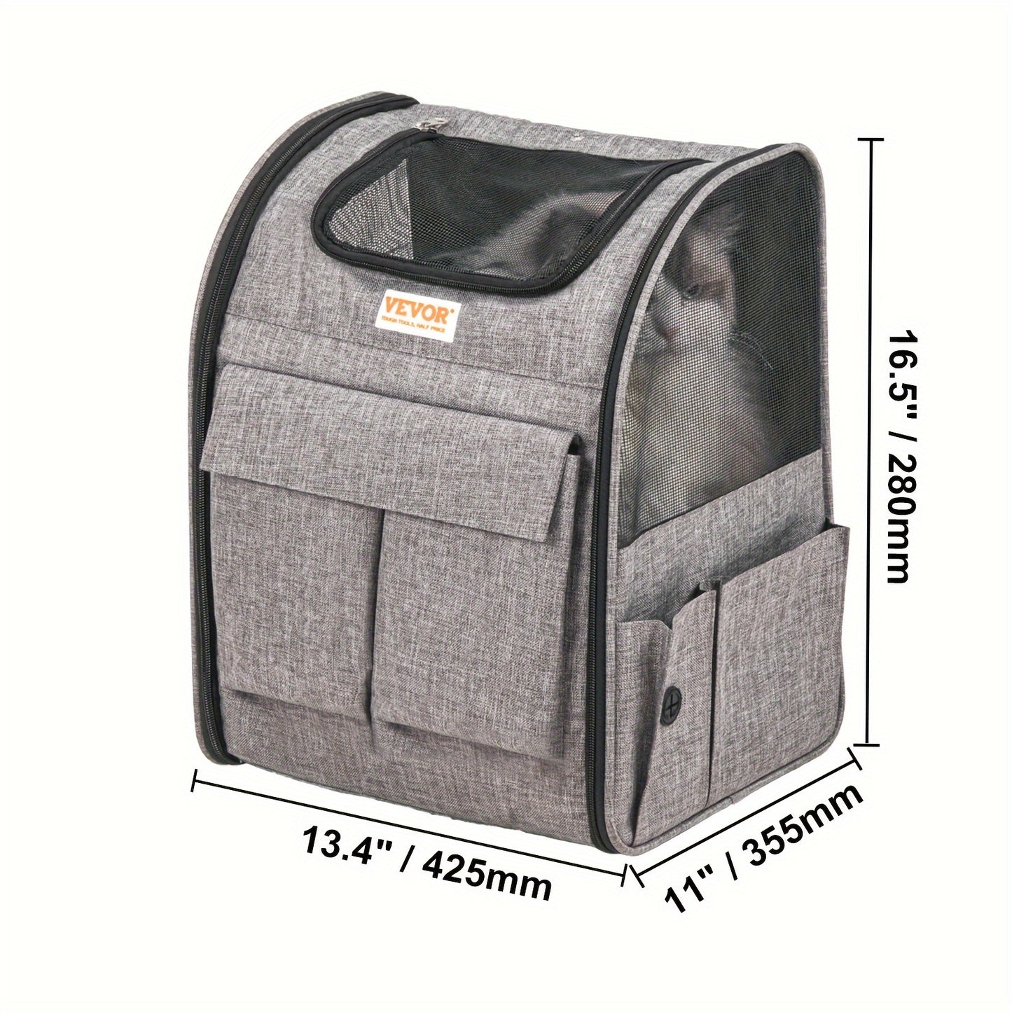 VEVOR Rolling Pet Carrier Backpack - With Removable Wheels For Under 18LBS, Large Soft Sided Wheeled Dog Carrier Cat Travel Carrier Airline Approved For Small Dogs And Medium Cats With Upgraded Wheels - For Pet Owners - Suita