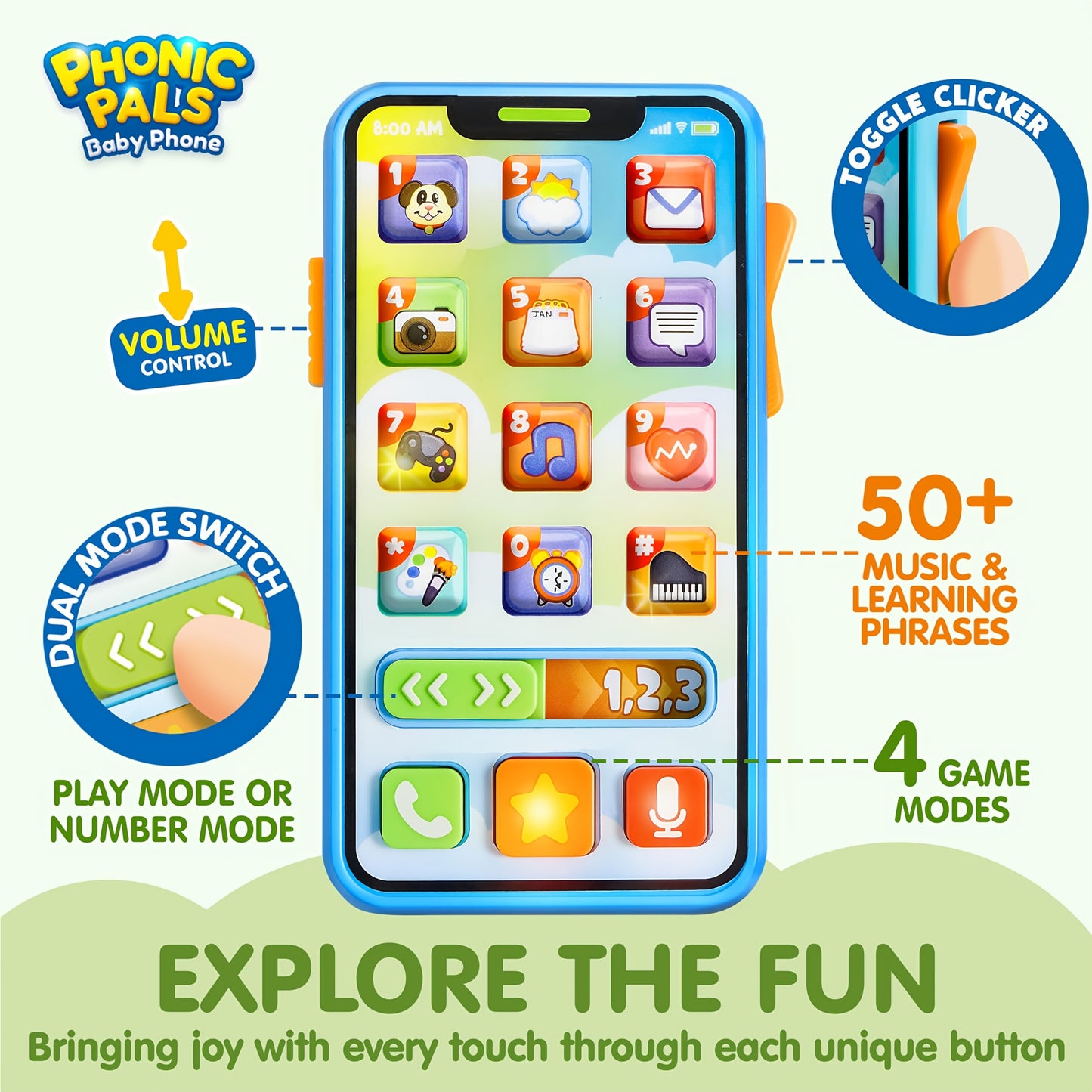 Syncfun Baby Musical Phone and Car Keys Teether Set with 60+ Songs and Learning Phrases for Infants 6+ Months