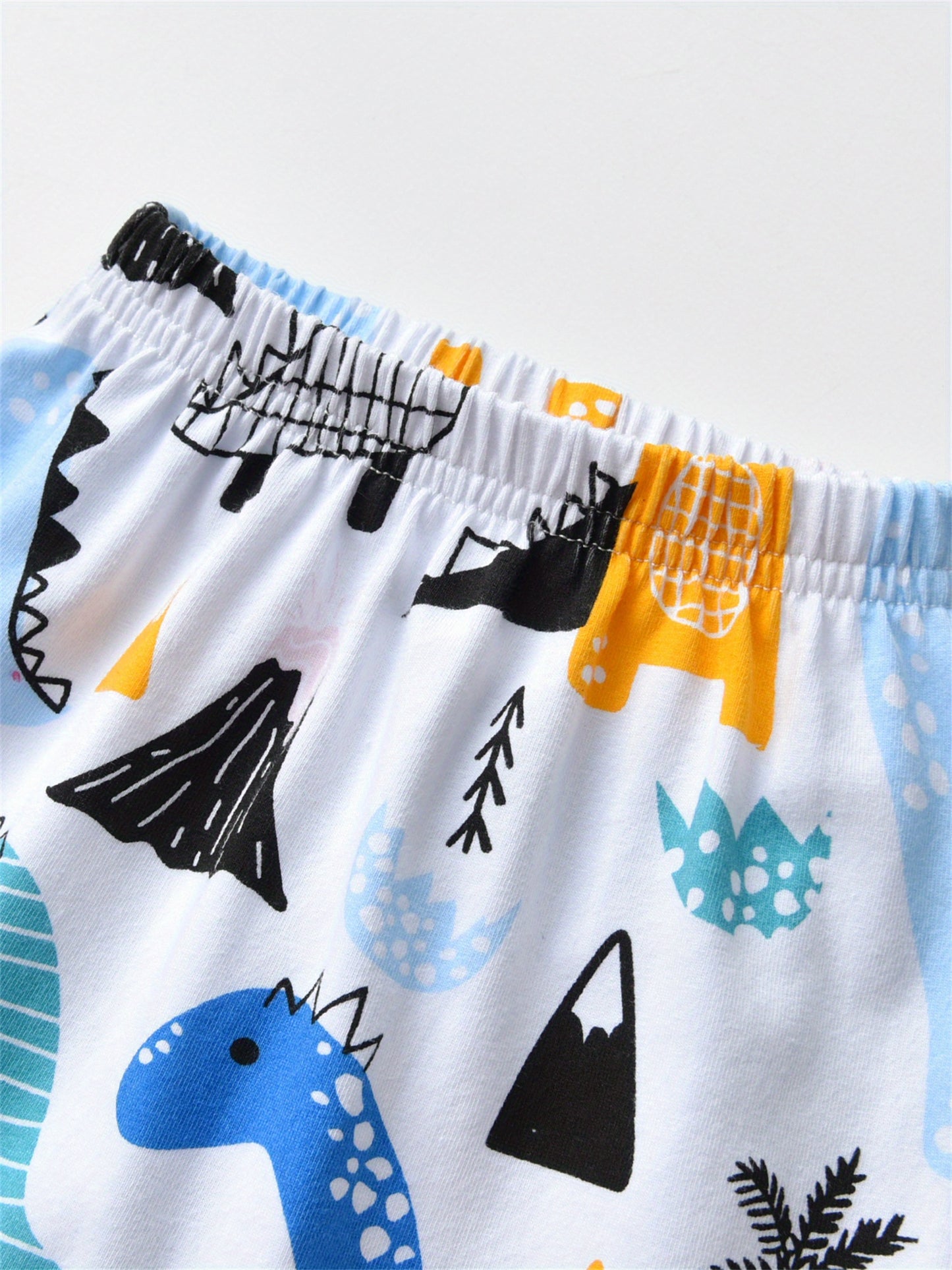 KuKitty Newborn Baby Boy 3pc Cotton Long Sleeve Romper Top Pant Hat Dinosaur Outfit Set