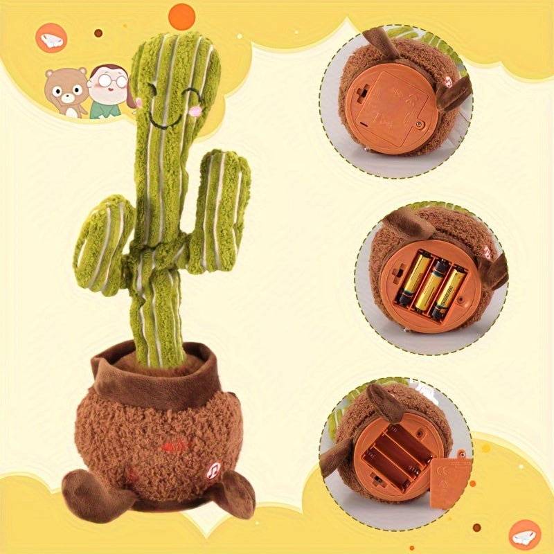 Interactive Singing Cactus Toy with Expressive Eyes Soft Texture Fun Decor for All Ages